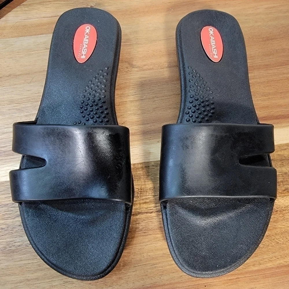 Okabashi Cruise Women's Slide Sandals Made in USA Black Size Small - 5/6